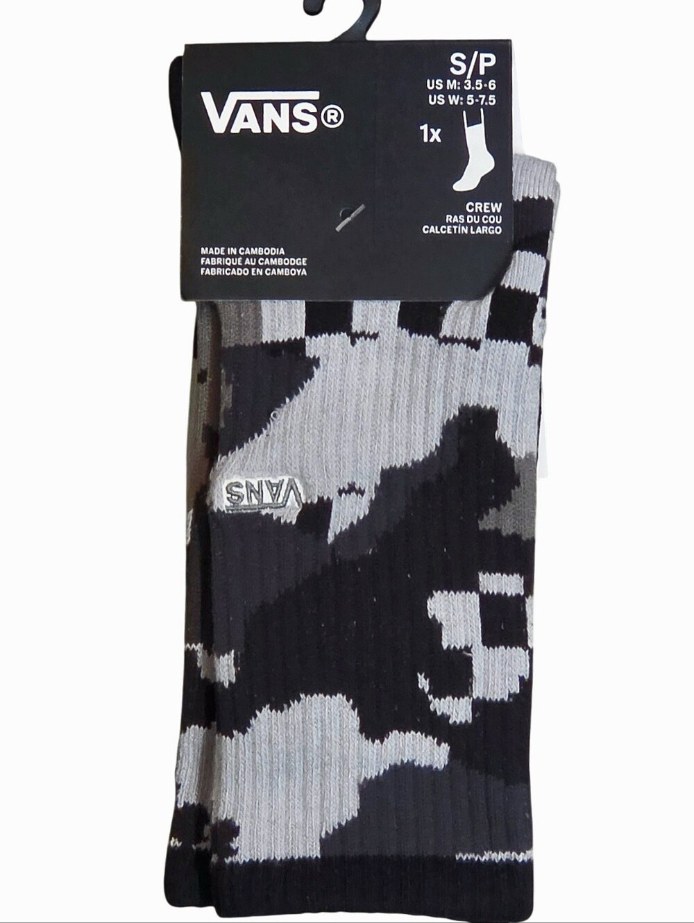 Vans Verne Crew Socks- Black Camo